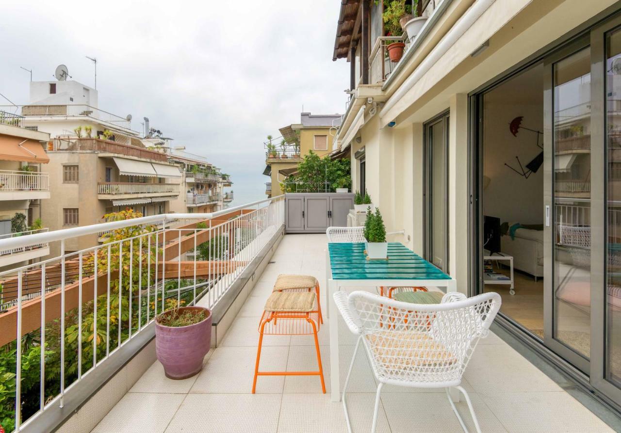 Stylish 3-Bedroom Apartment & Terrace Salonicco Esterno foto