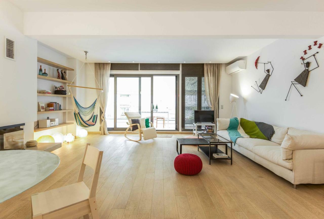Stylish 3-Bedroom Apartment & Terrace Salonicco Esterno foto